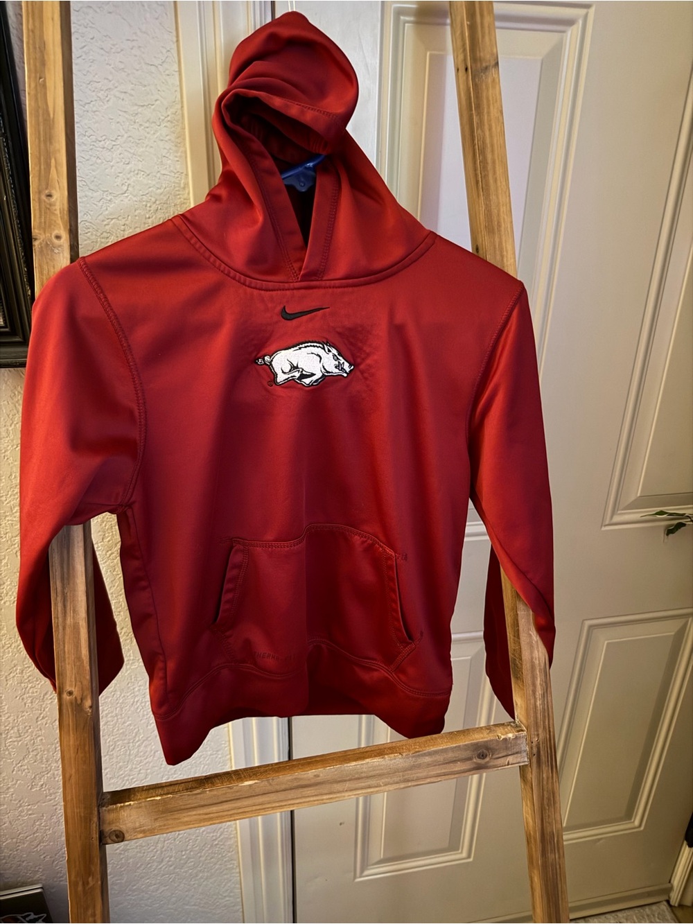 Nike Red Pullover Hoodie with Razorback Logo